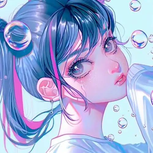 留言者小满的头像，橙色圆形底衬的插画头像